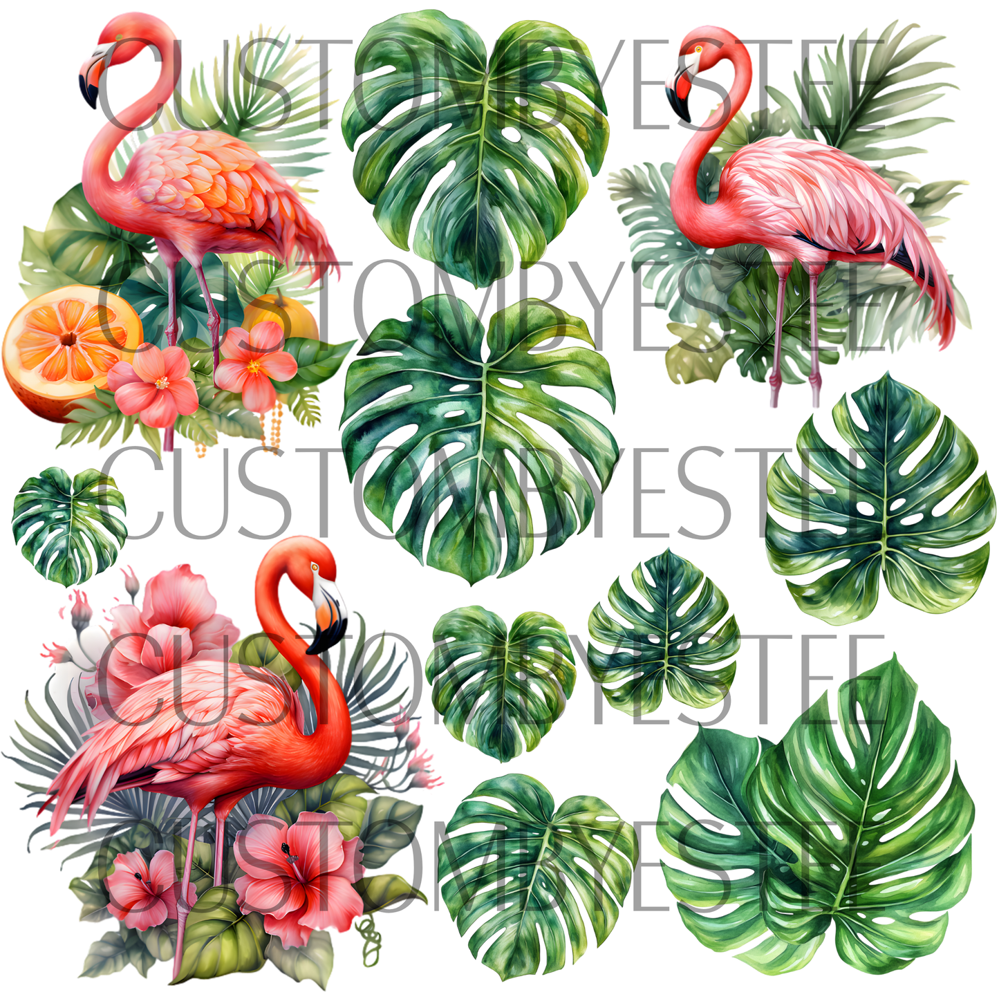 B5. ELEMENT SHEET- Flamingo & Monstera