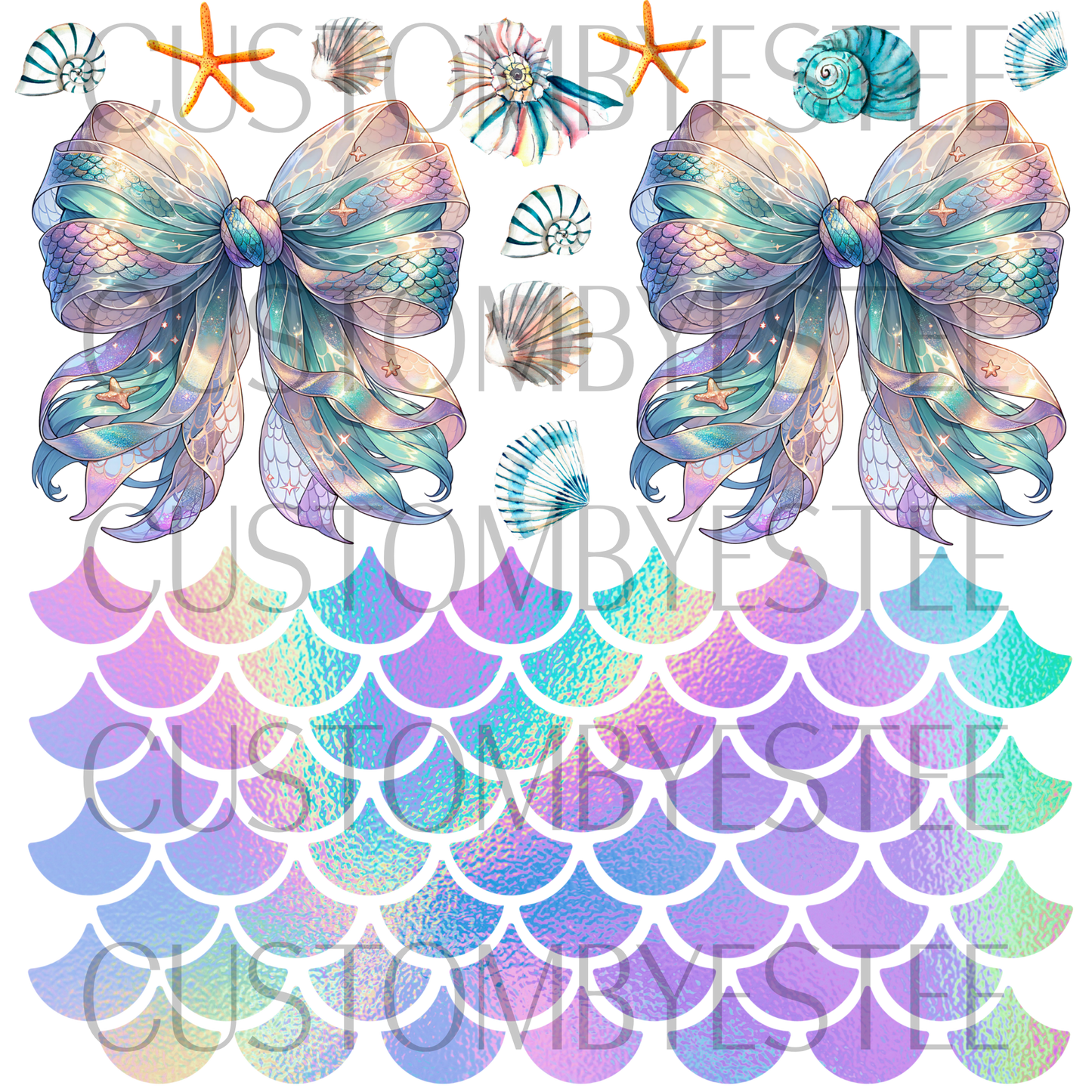 A30. ELEMENT SHEET- Mermaid Scales & Bows