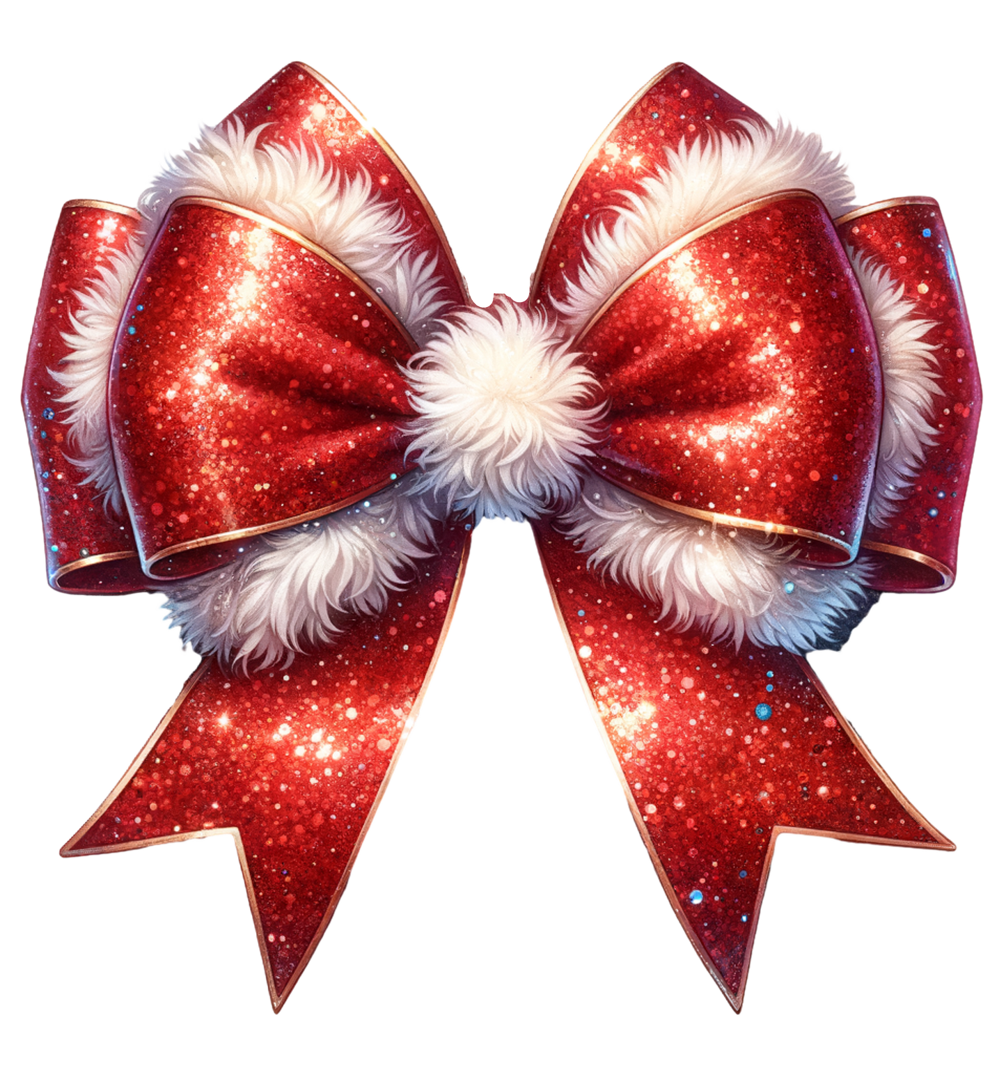 R. HOLOGRAPHIC Santa Bow Decal