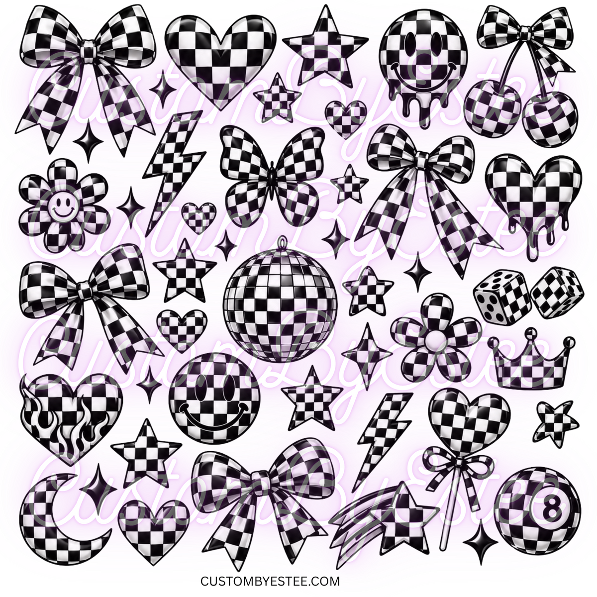 D. ELEMENT SHEET- Black and White Checkered Elements