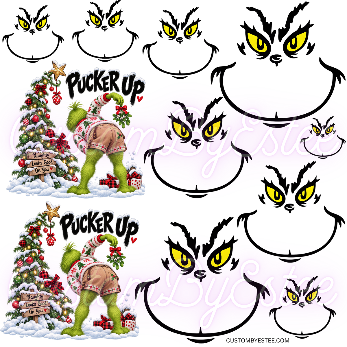 R. ELEMENT SHEET- Pucker Up Grinch Faces