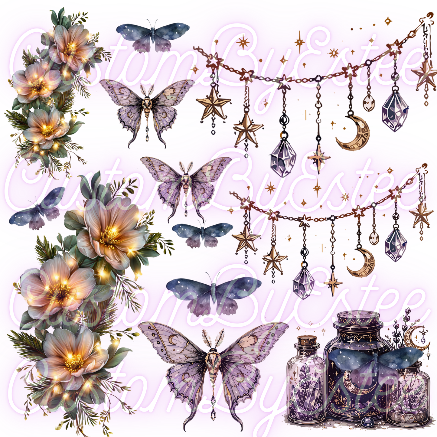 E. ELEMENT SHEET- Mystical Moth Floral