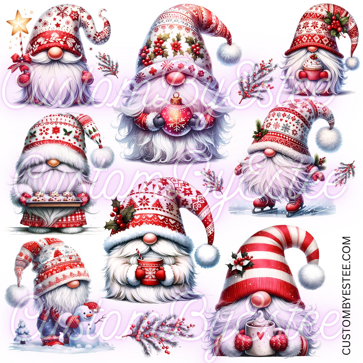 E. ELEMENT SHEET- Red and White Gnomes
