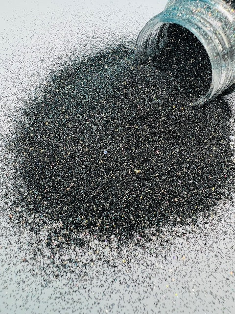 Death Star- Custom Mixed Fine Black High Flash Glitter 4-7