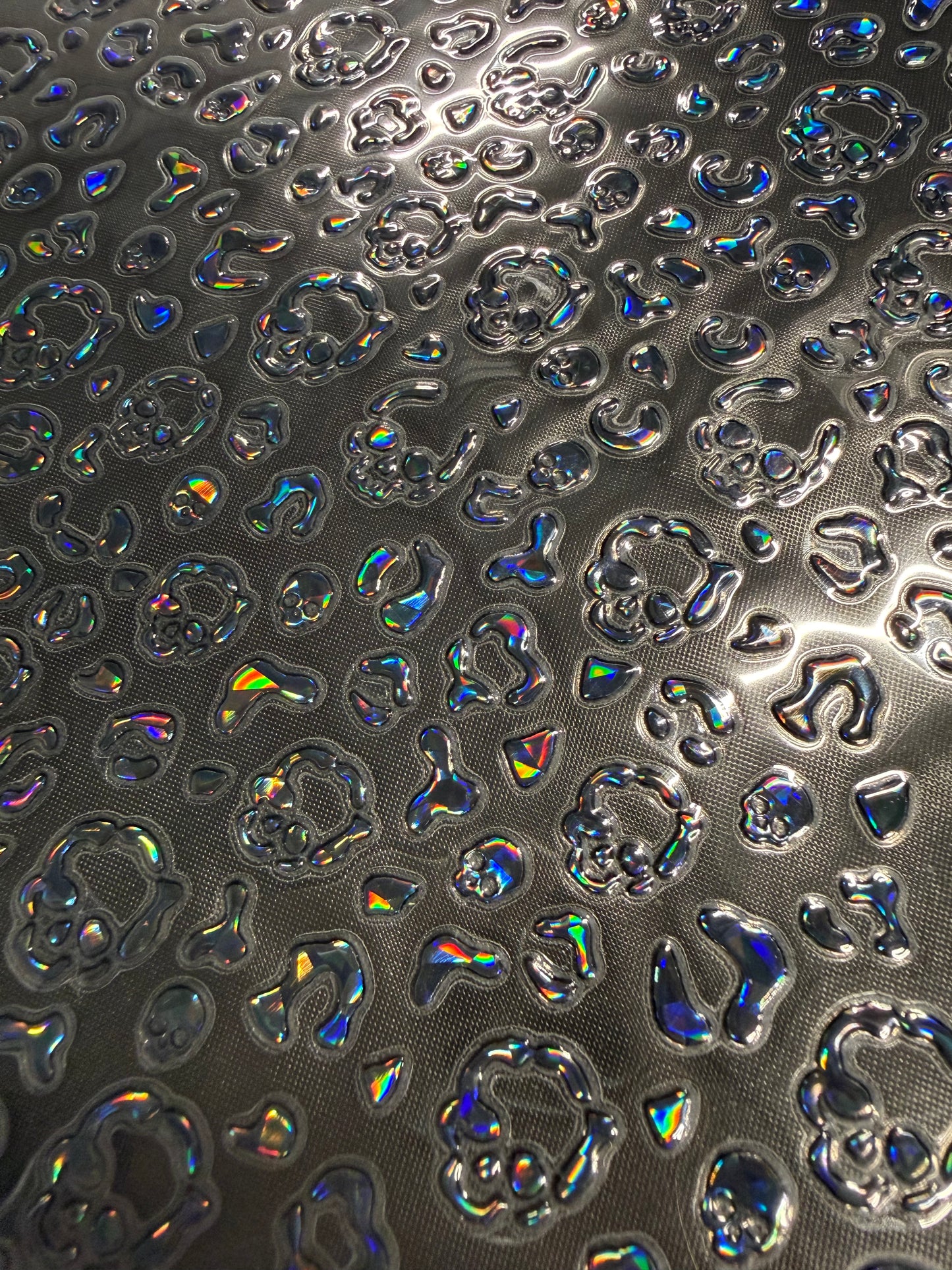 B57. ELEMENT SHEET- HOLOGRAPHIC Black Skull Leopard