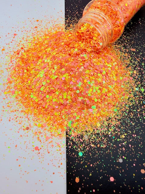 Tropical Nectar- Orange Pink Coral Color Shift Chunky Custom Mixed Glitter 13-4