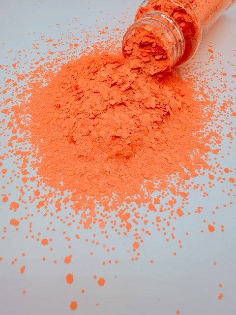 Neon Salmon- Neon Salmon Colored Matte Chunky Mixed Glitter 8-7