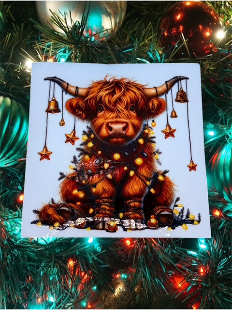467. Christmas Cow Decal