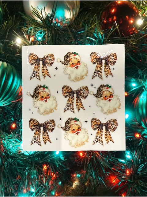 455. Leopard Santa Embellishment Decal