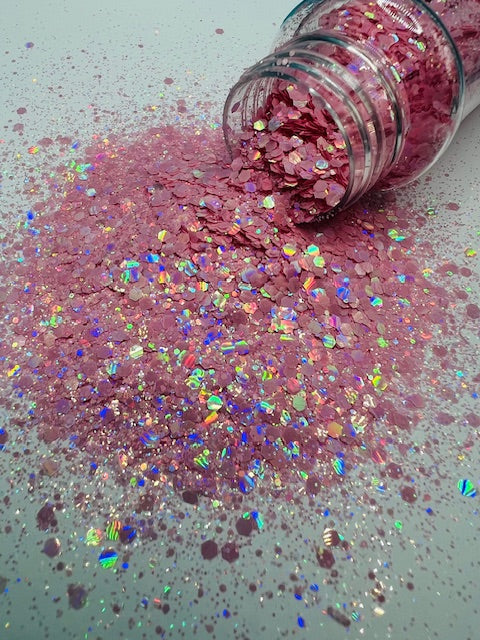 Casita - Light Pink Flat Holographic Glitter 3-8