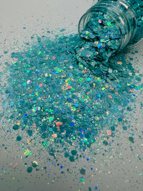 Luisa - Light Blue Flat Holographic Glitter 3-6