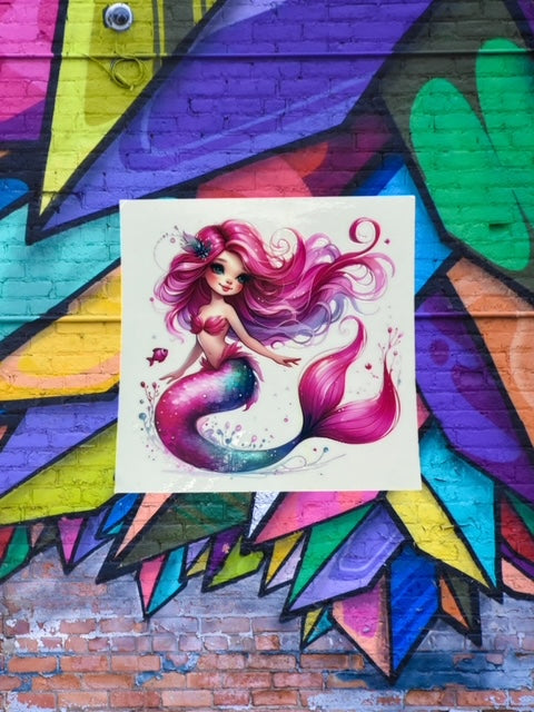 246. Pink Mermaid Decal