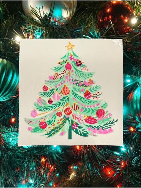 554. Pastel Christmas Tree Decal