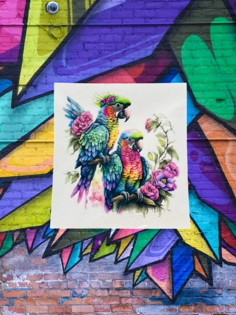 258. Parrot Pair Decal