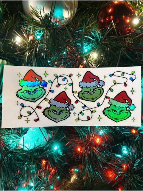 JJJ. HOLOGRAPHIC Green Man with Lights UVDTF