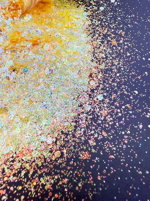 Shattered Sun- Yellow Opal Color Shift Textured Chunky Mixed Glitter 6-9