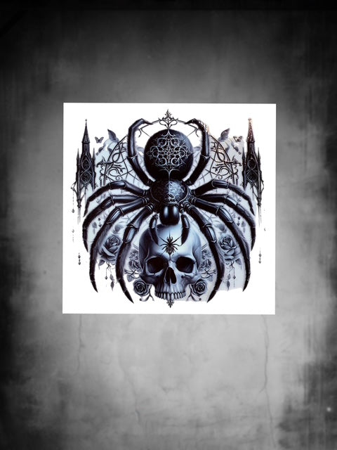 212. Spooky Spider Skull Decal