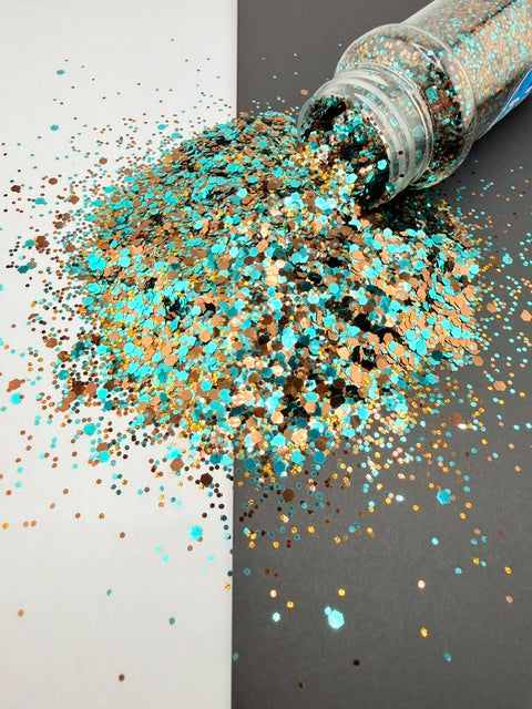 Whiskey Whiskey - Brown Teal Gold Chunky Custom Mixed Glitter 1-1