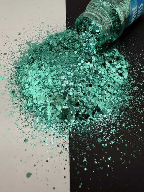 Turtle Kiss- Teal Green Chunky Mixed Glitter 5-2