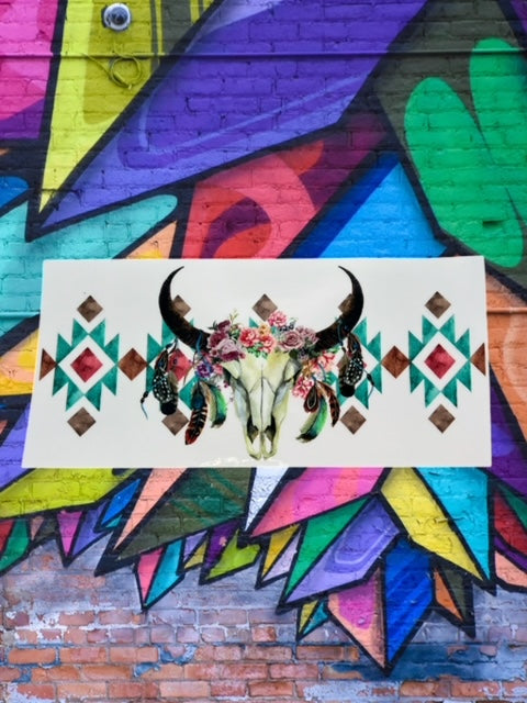 309. Western Cow Skull UVDTF