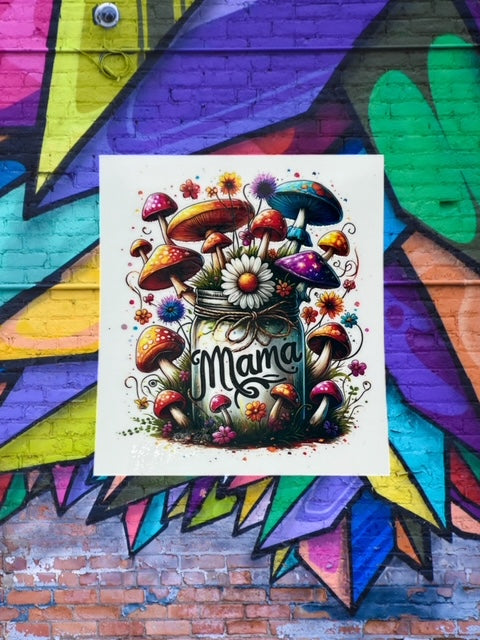 323. Mama Mushroom Mason Jar Decal