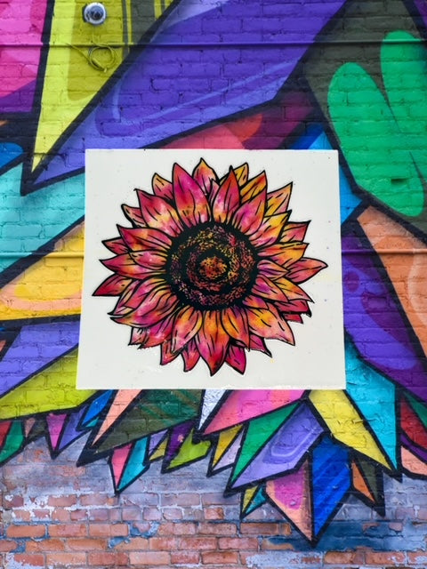 321. Pink Sunflower Decal