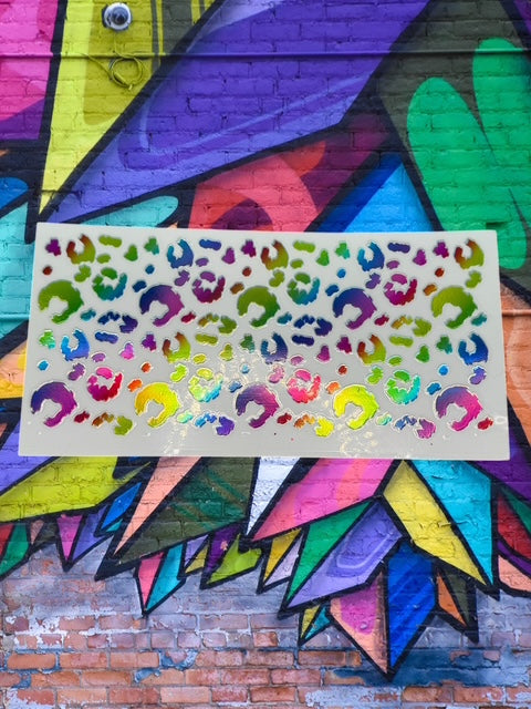 427. HOLOGRAPHIC Rainbow Cheetah Leopard Print UVDTF