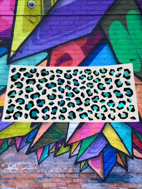 418. HOLOGRAPHIC Blue Leopard Spots UVDTF