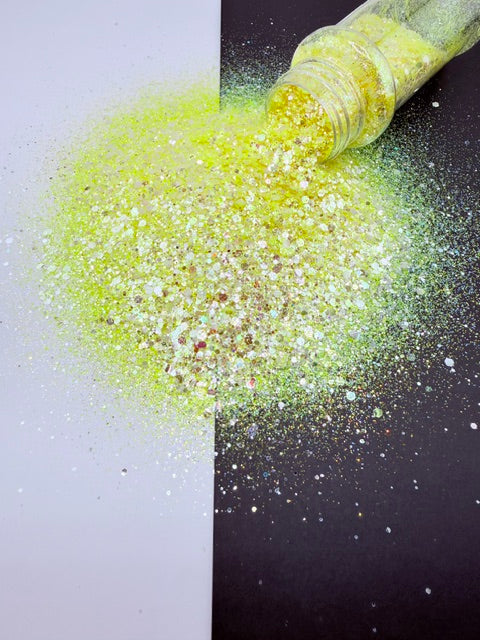 Lemon Frost- High Sparkle Pale Yellow Chunky Mixed Glitter
