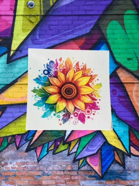 361. Rainbow Sunflower Decal