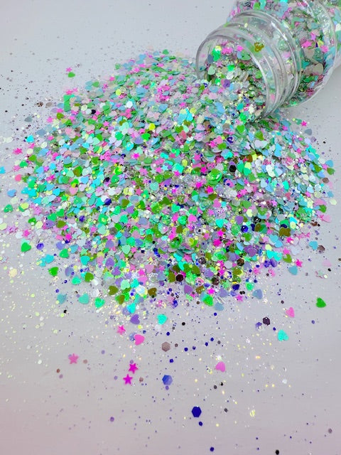 Soda Pop - Pink Green Blue Heart Star Chunky Mixed Glitter 11-4