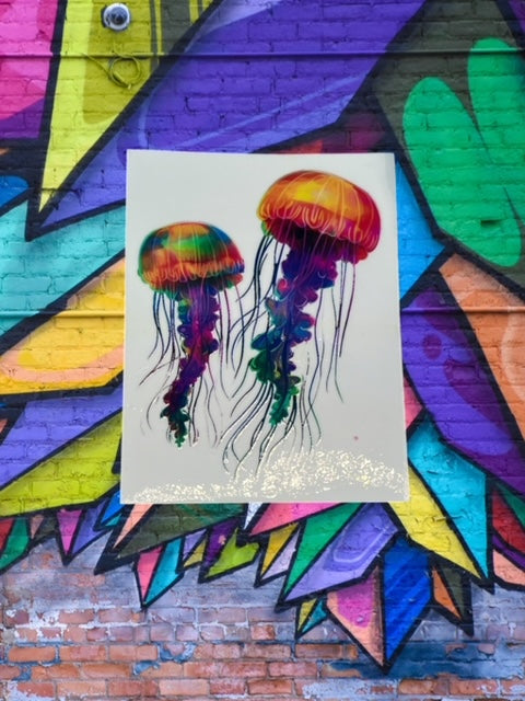 373. Twin Jellyfish Decal