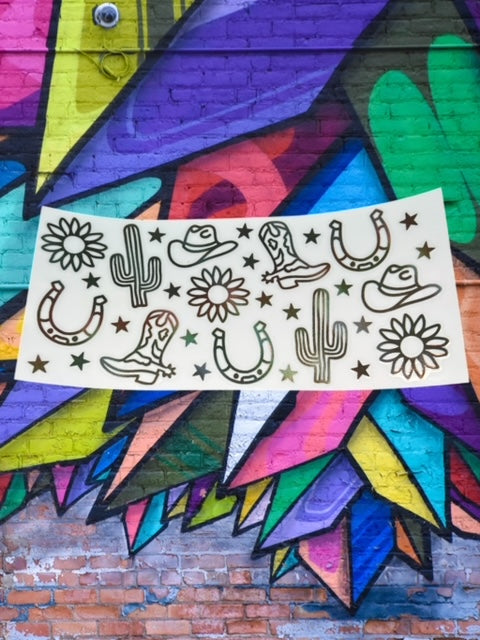 377. Holographic Western Embellishment UVDTF