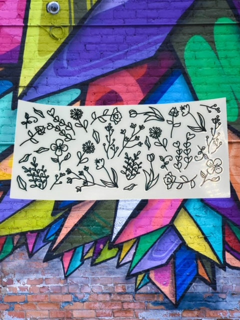 376. Holographic Floral Embellishment UVDTF