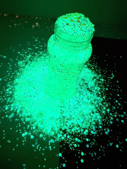 Sugar Rush- White Iridescent Color Shift Bubble Glitter Glow Mix 9-10