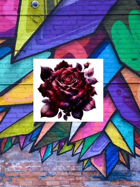 114. Dark Purple Pink Rose Decal