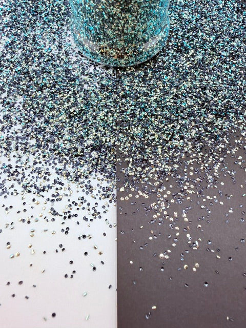 Bubble Glitter 35- Black Grey Mini Chunky 14-1