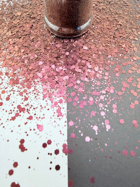 Chocolate Alloy- Brown Flat Metallic Chunky Mixed Glitter