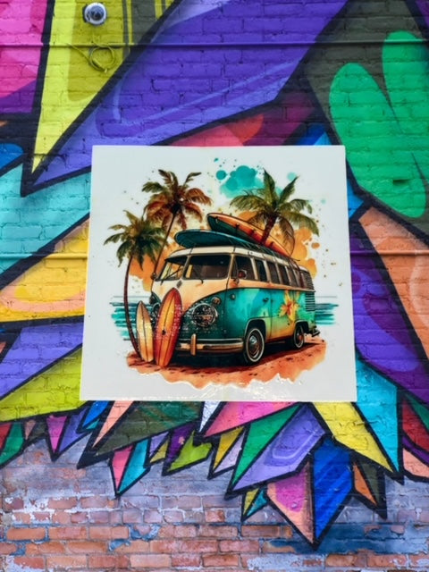 58. Retro VW Beach Decal