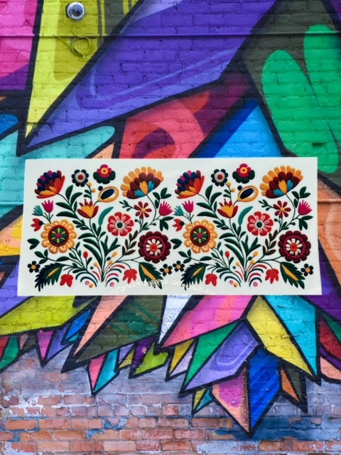 390. Embroidered Mexican Flowers UVDTF