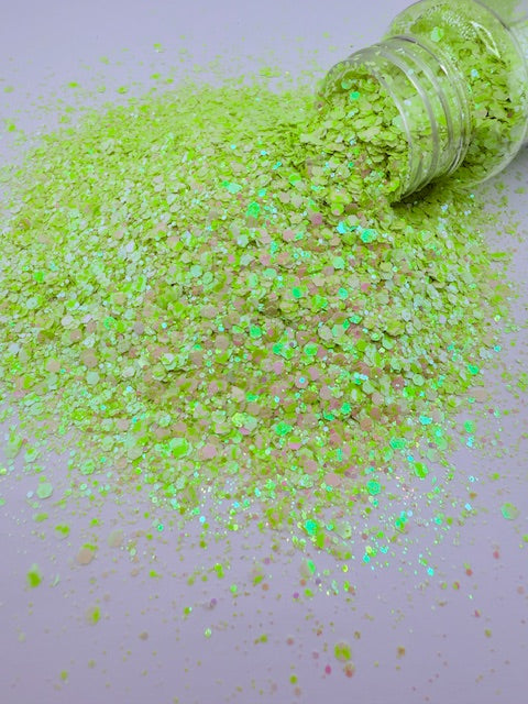 Pink Lemonade - Yellow Pink Mosaic Chunky Mixed Glitter 7-8