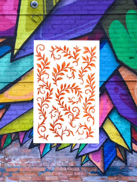 226. Peach Vine Embellishment Decal
