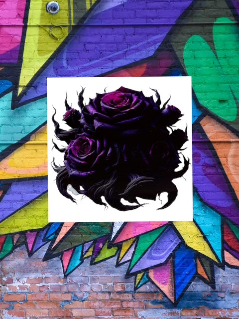 462. Dark Rose Purple Black Decal