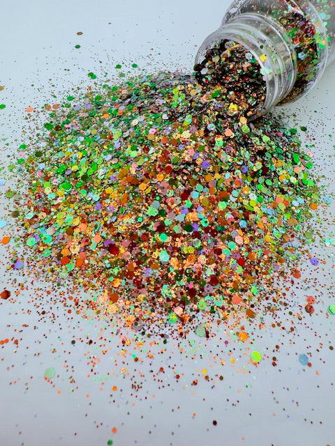 Gingerbread House - Brown Green Silver Holographic Chunky Mixed Glitter 12-5