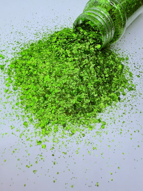 Feelin' Grinchy - Light Green Metallic Textured Chunky Mixed Glitter 12-3