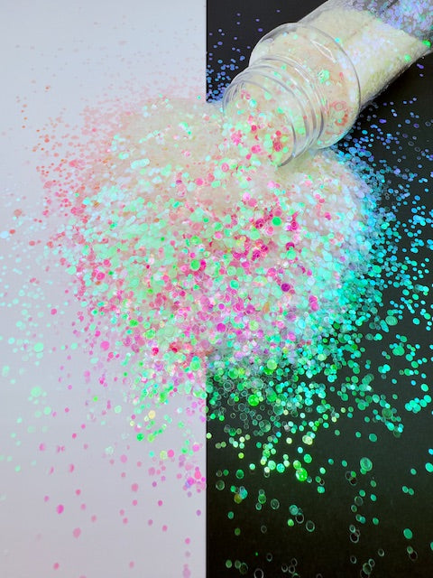 Luna Rose - Iridescent Pink Color Shift Mixed Circle Glitter 12-5