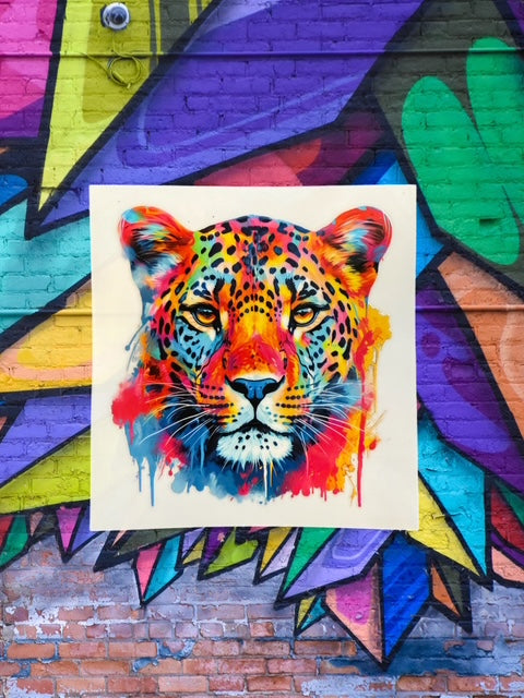35. Rainbow Watercolor Leopard Cheetah Decal