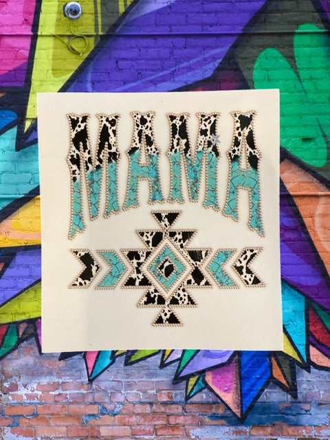 Western Cow Turquoise Mama Decal – Custom By Estee