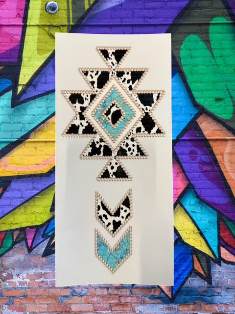 161. Western Cow Turquoise Embellishment UVDTF