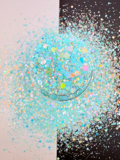 Winter Magic- Icey Light Blue Custom Mixed Chunky Glitter